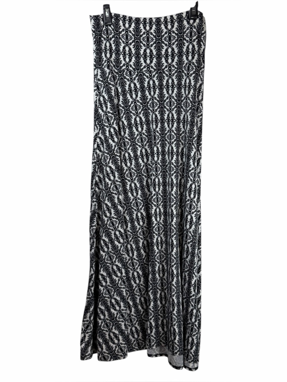 LuLaRoe Maxi Skirt Black & White Geometric Long Pull On Womens Size M